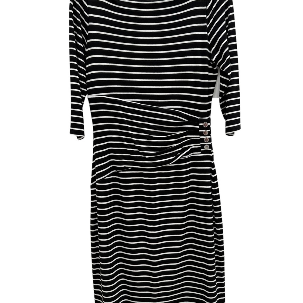 White House Black Market Black and White Striped Dress - Picture 3 of 7
